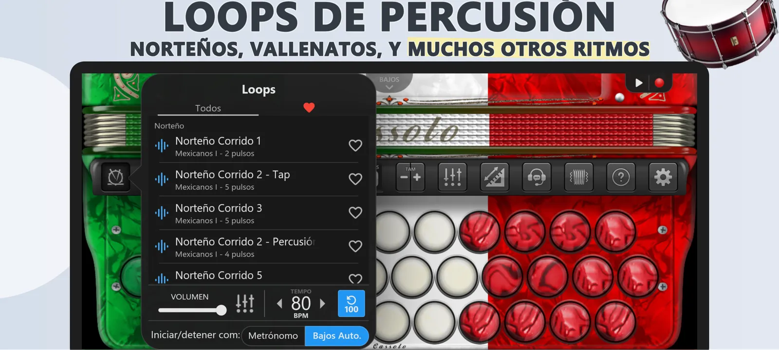 Acordeón Cassoto - Canciones: captura de pantalla 3 de 5