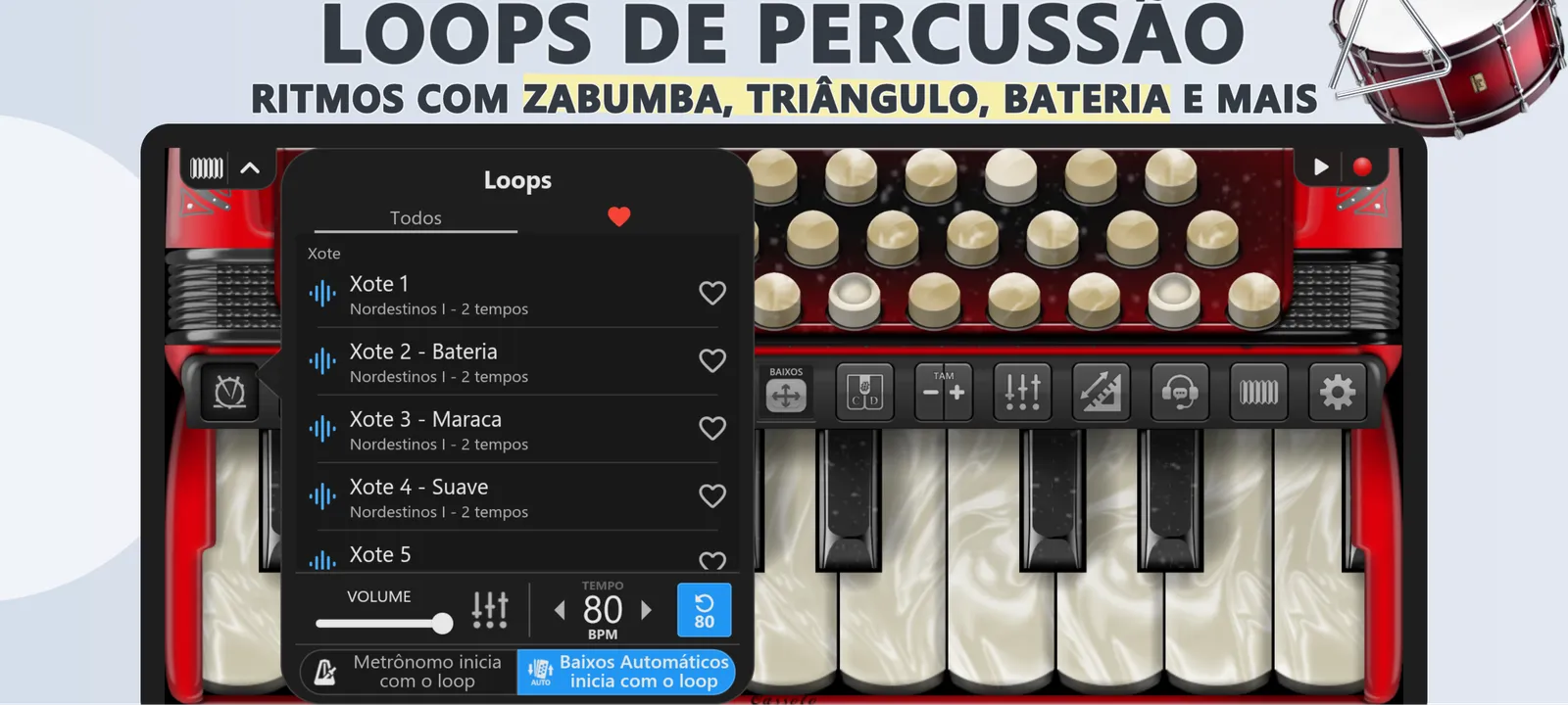 Acordeon Piano Sanfona Cassoto: captura de tela 3 de 5