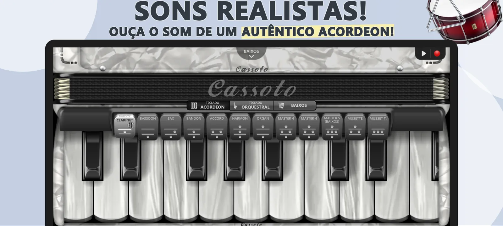 Acordeon Piano Sanfona Cassoto: captura de tela 1 de 5