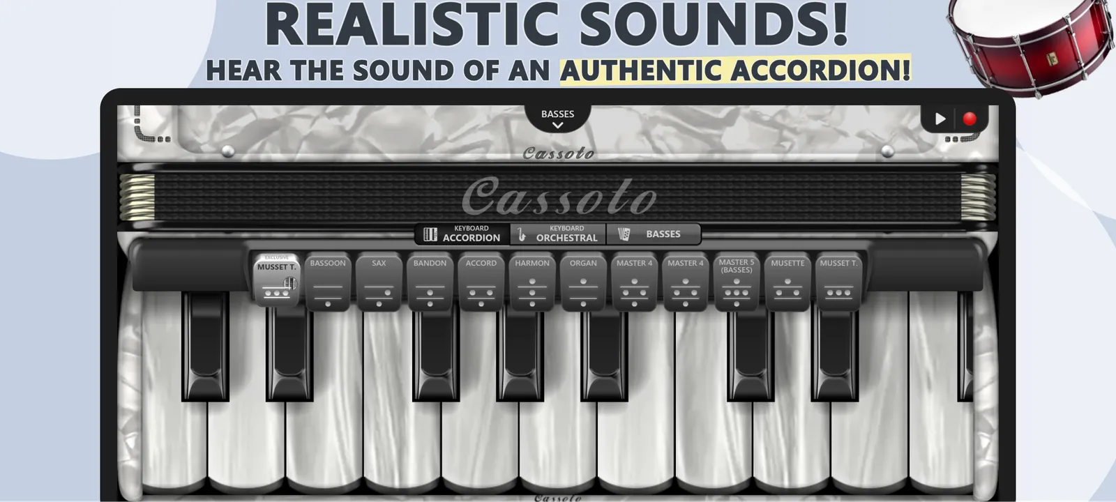Accordion Piano Cassoto Game: screenshot 1 of 5